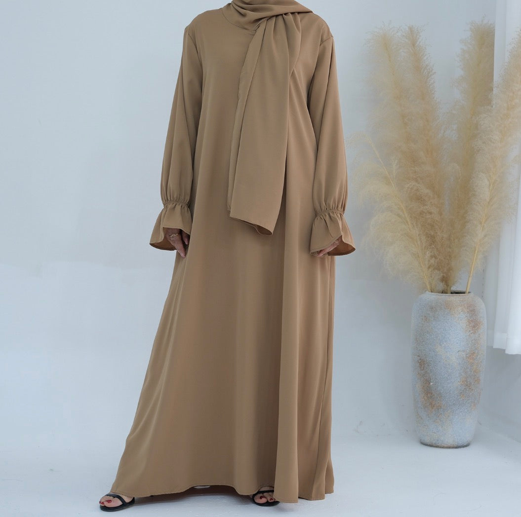 Abaya manches volantées