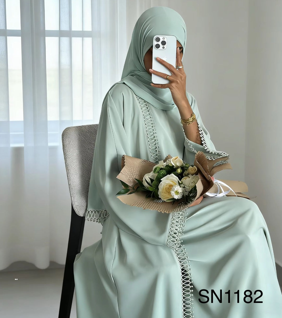 Ensemble abaya brodée