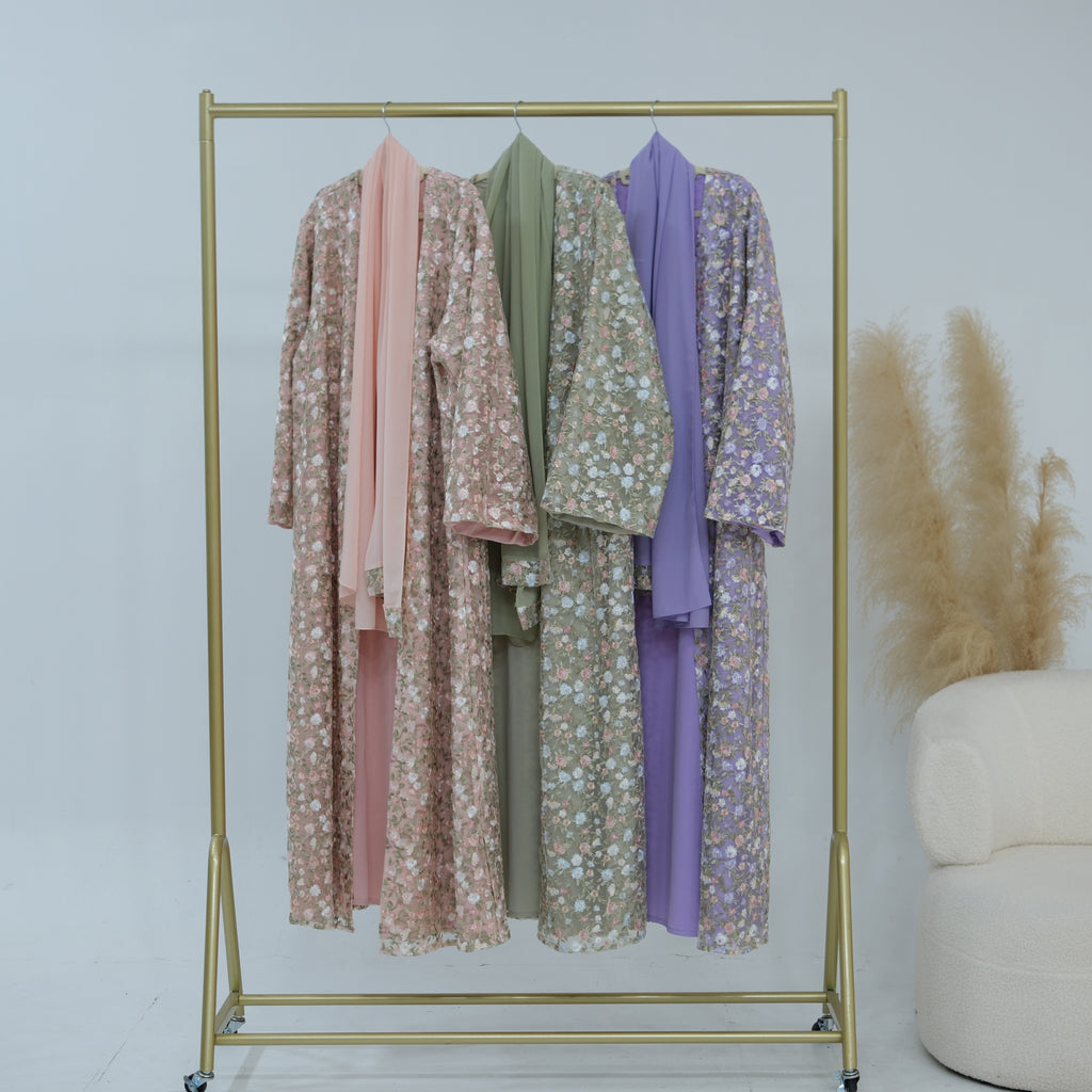 Ensemble abaya et hijab Flowers