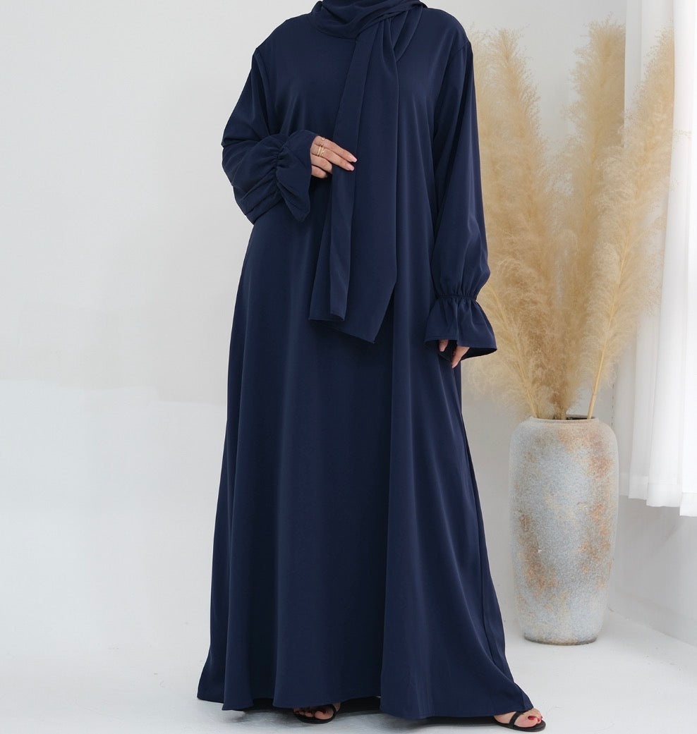 Abaya manches volantées