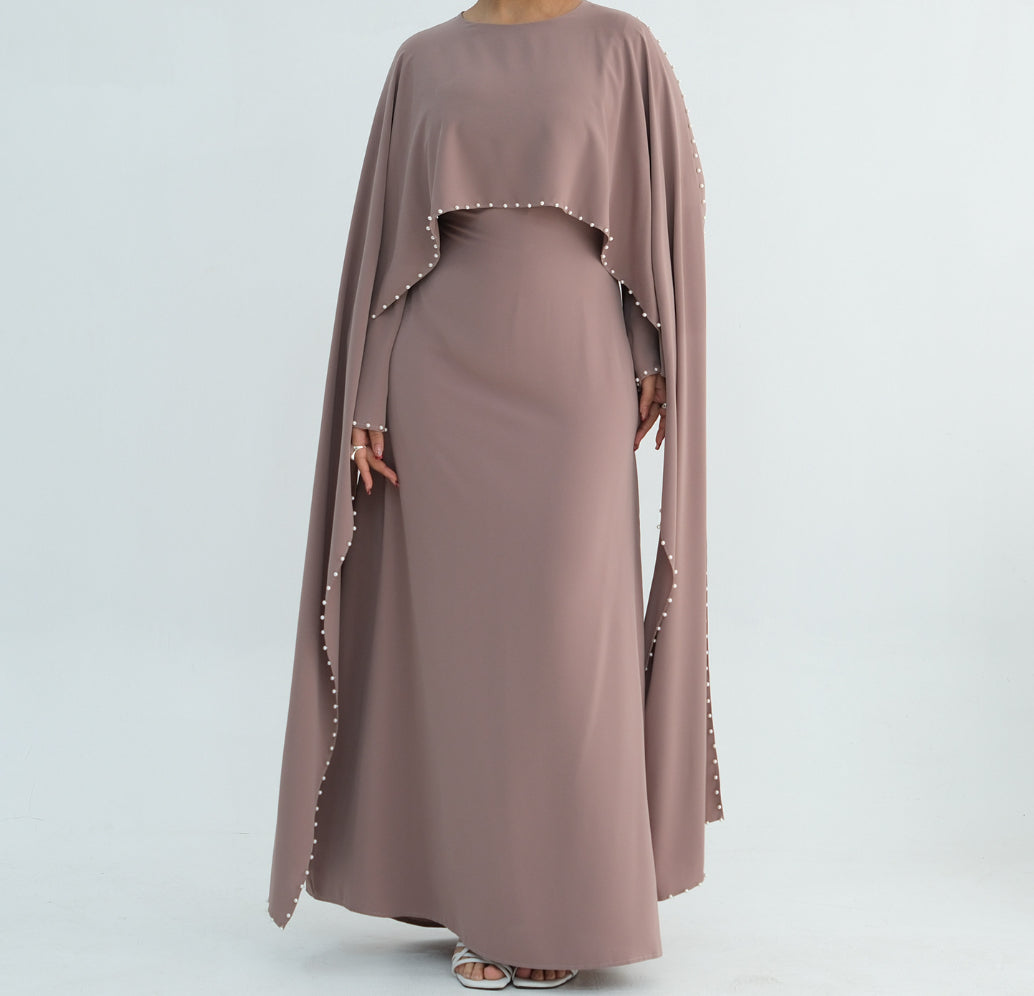 Abaya Cape Élégante – Finition Perlée