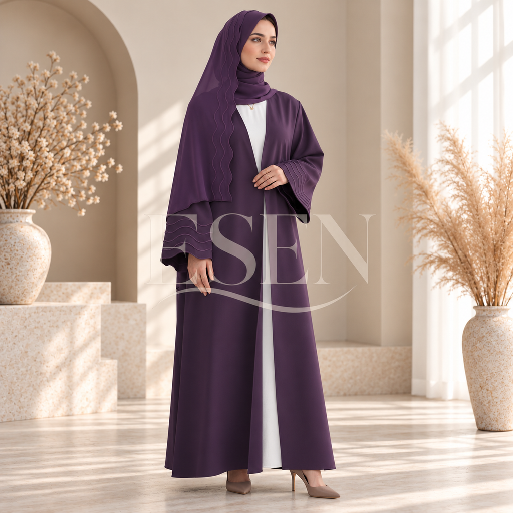 Ensemble abaya avec hijab assorti