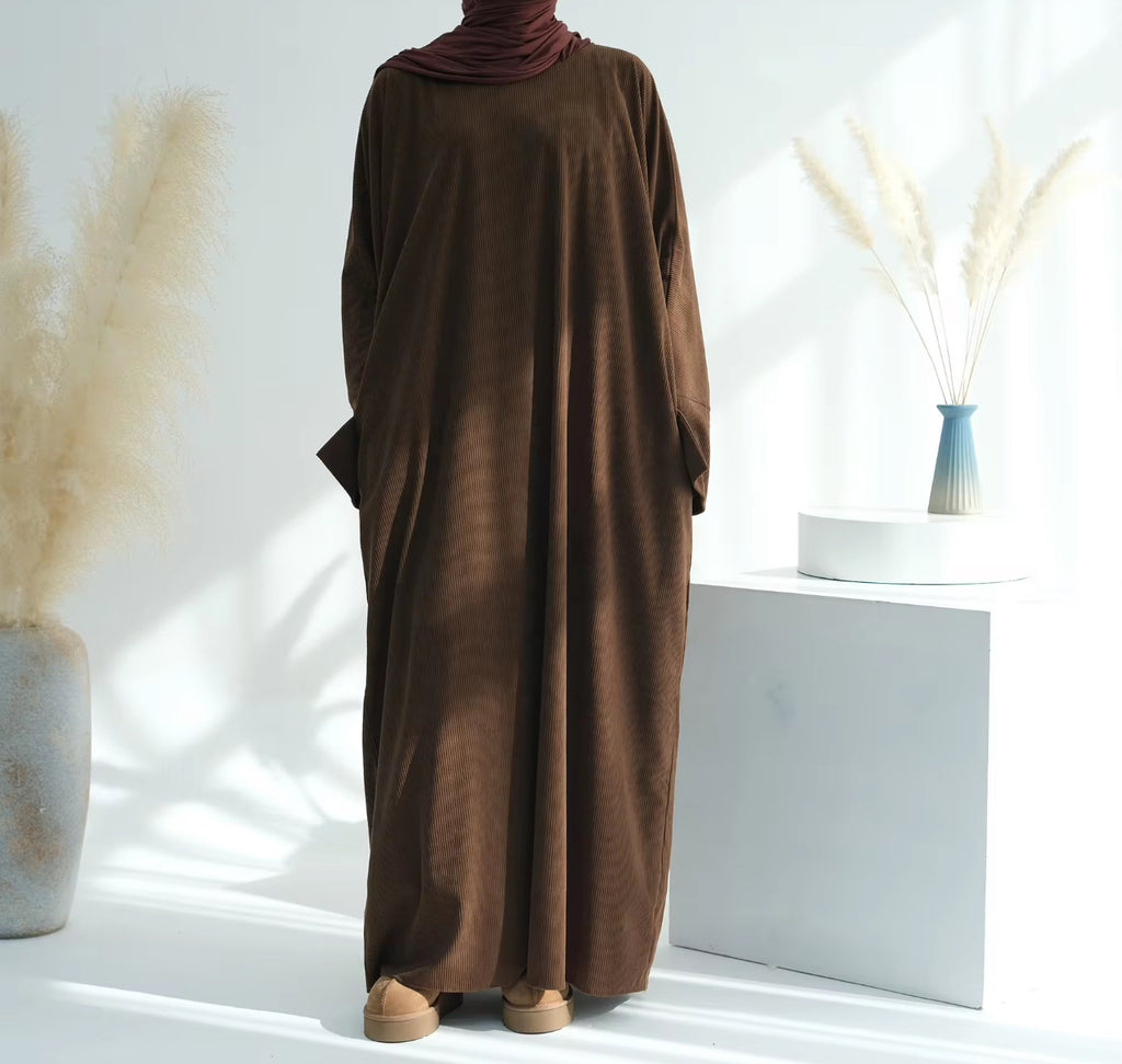 Abaya velours côtelé