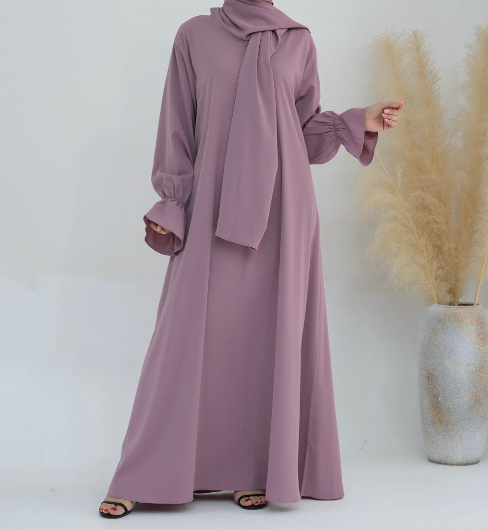 Abaya manches volantées