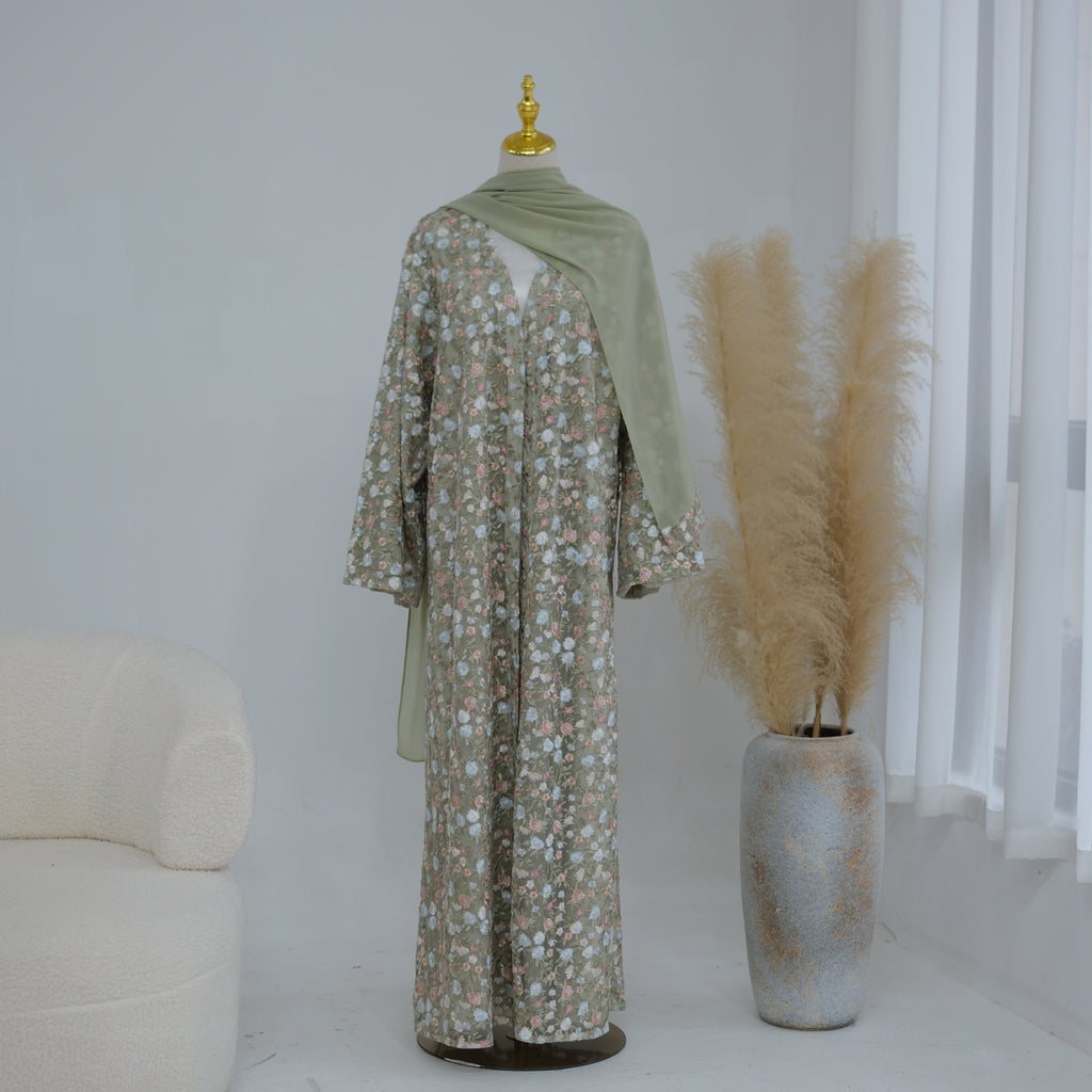 Ensemble abaya et hijab Flowers