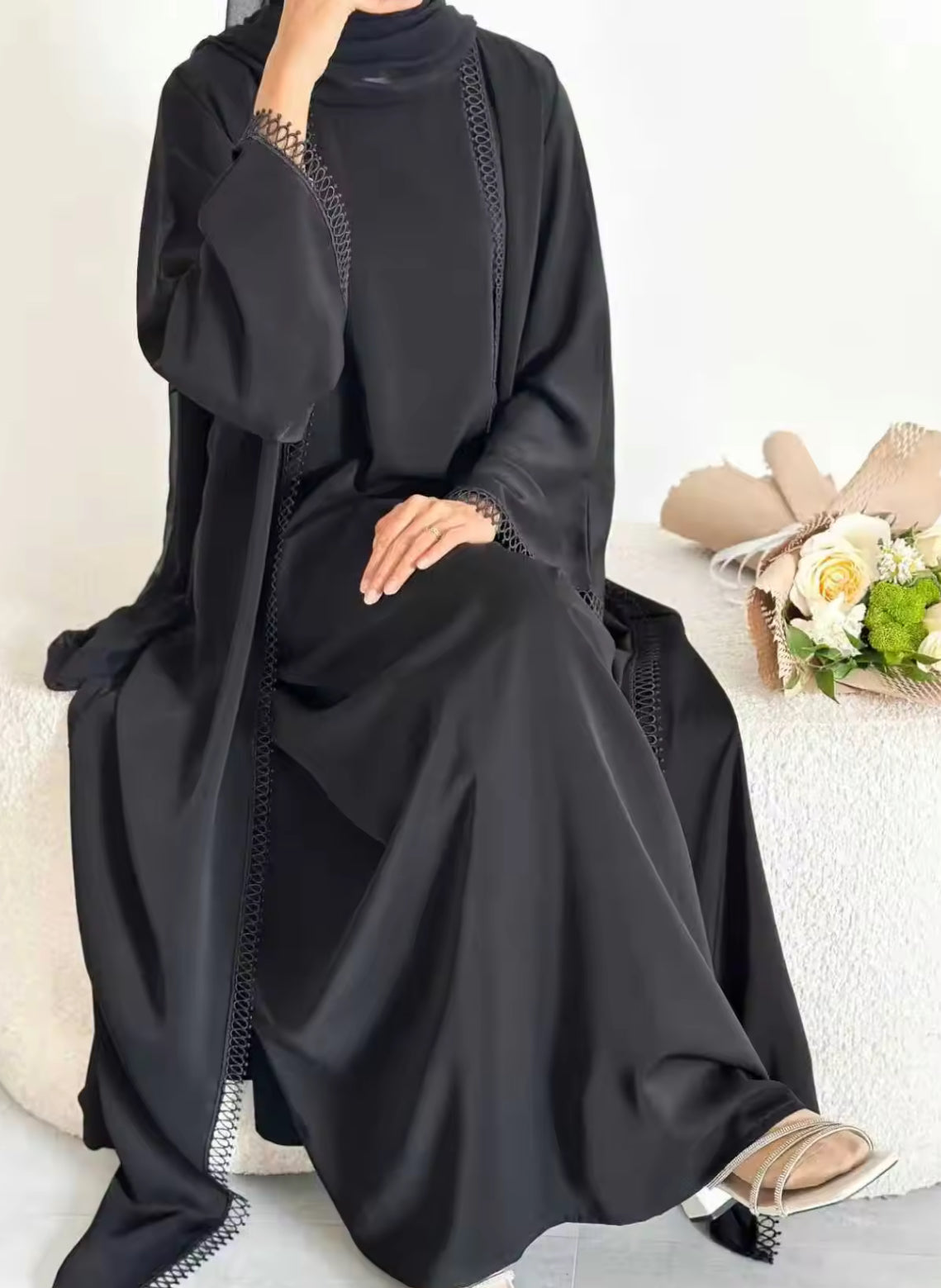 Ensemble abaya brodée