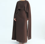 Elegant Abaya Cape – Pearl Finish