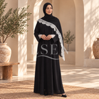 Abaya avec Hijab à dentelle