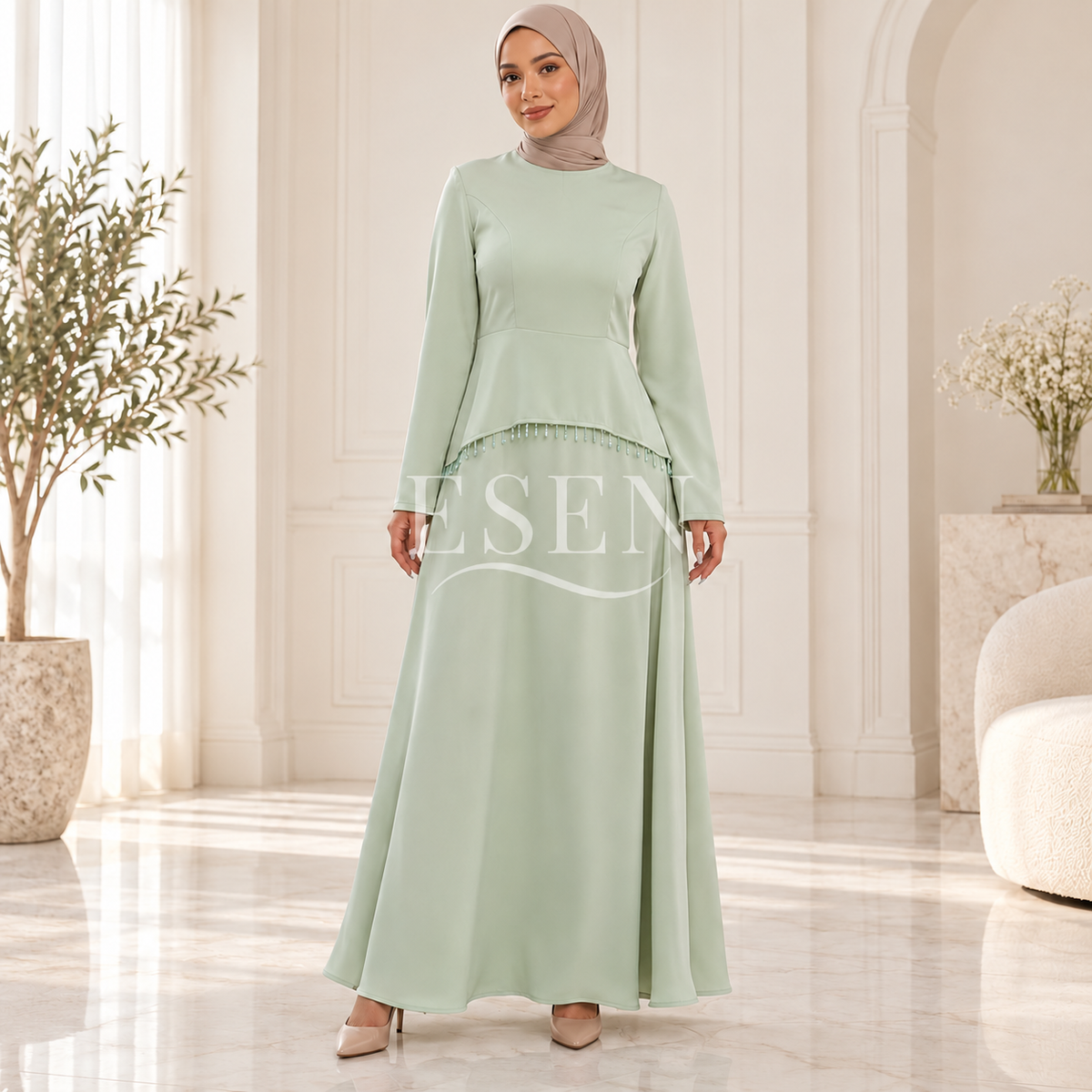 Robe satinée