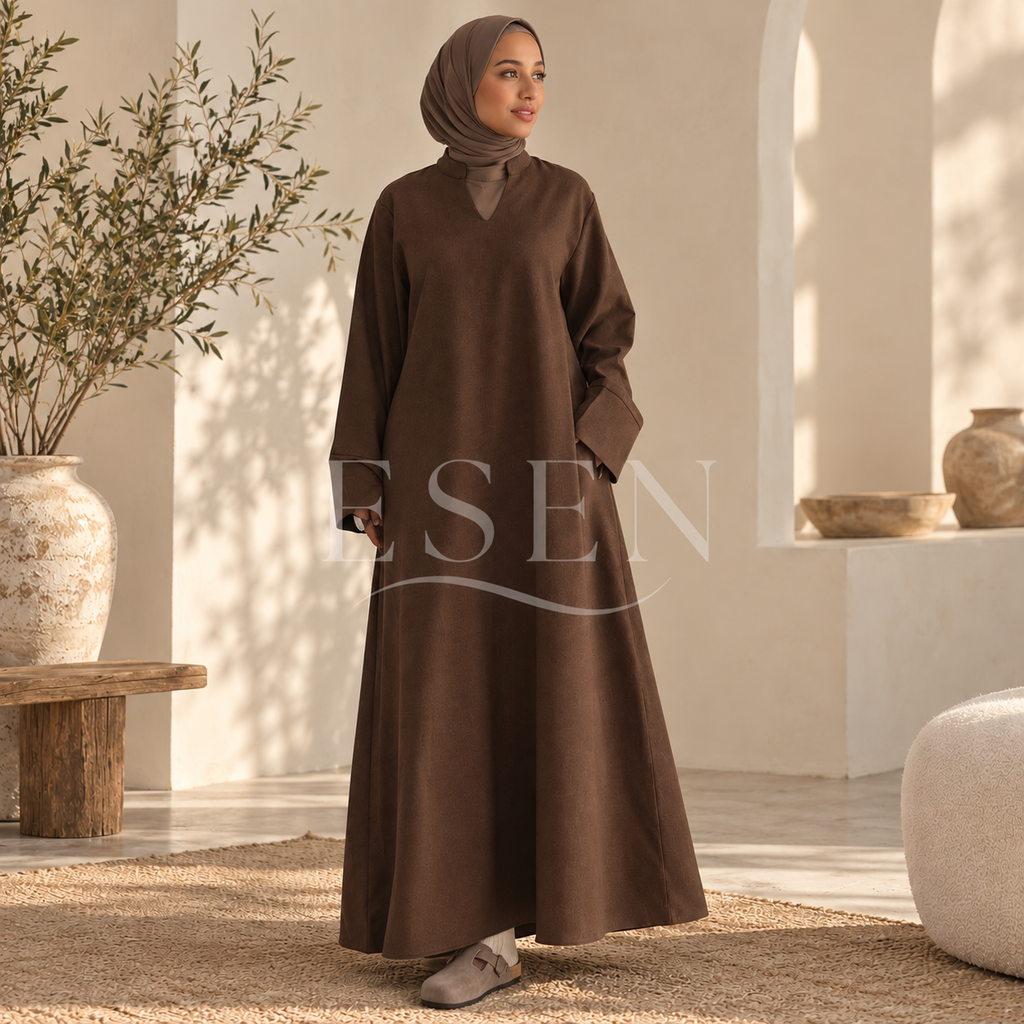 Abaya longue à col V