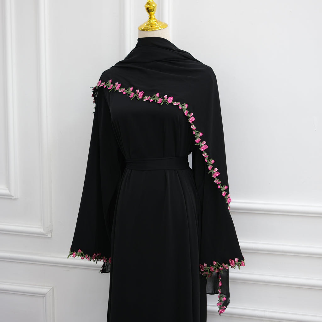 Ensemble abaya et hijab flower