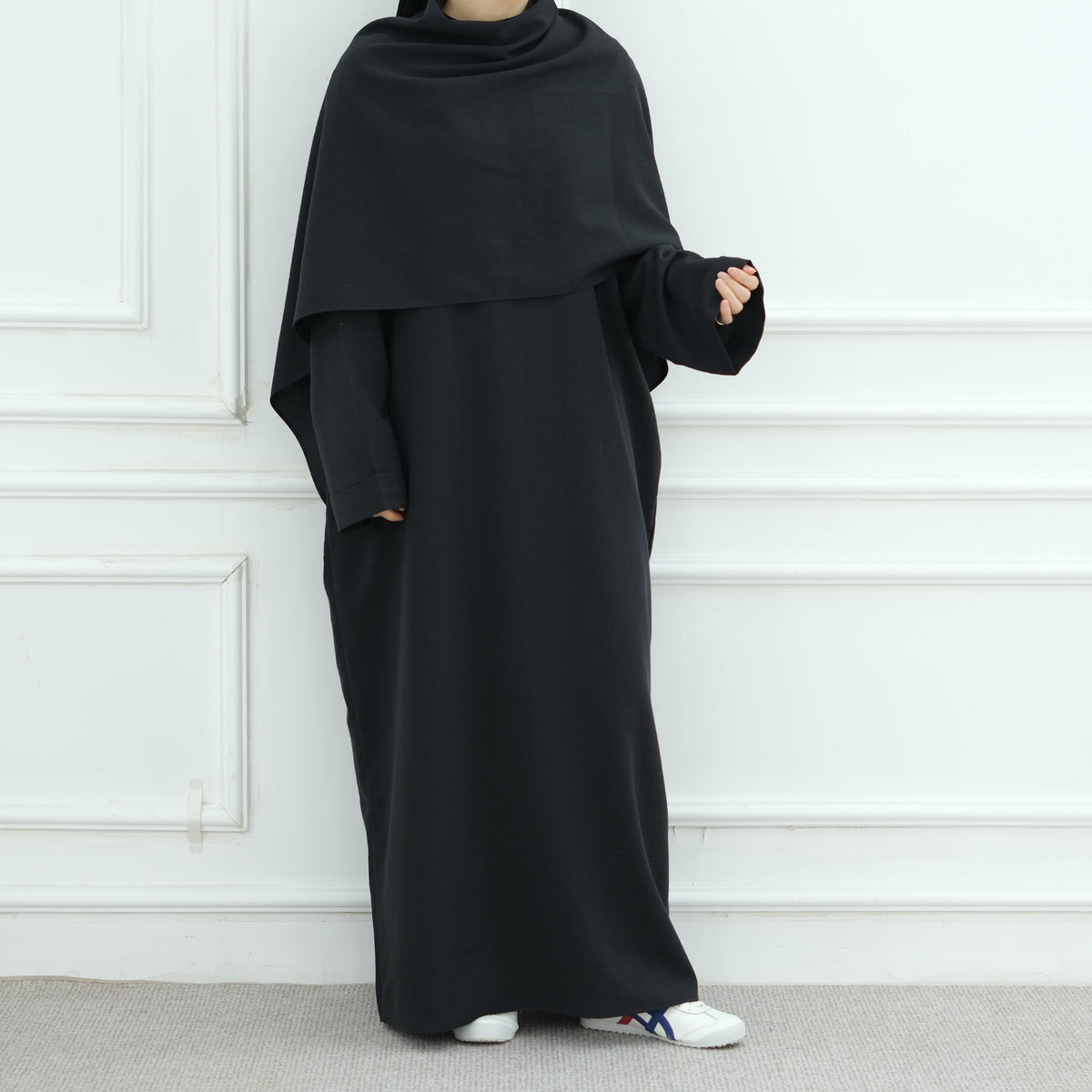Abaya à cape amovible