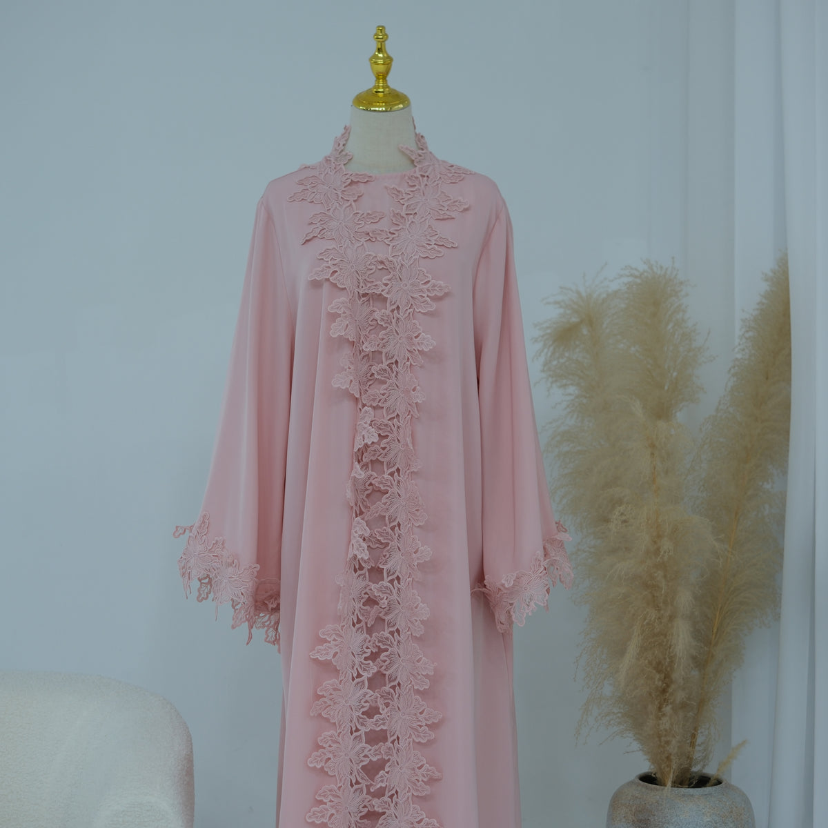 Ensemble kimono et sous-robe brodé