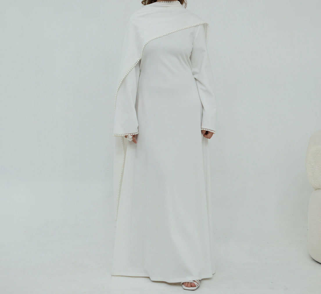 Abaya Cape amovible Perlée