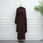 Abaya à Cape Amovible et Finitions Dentelle