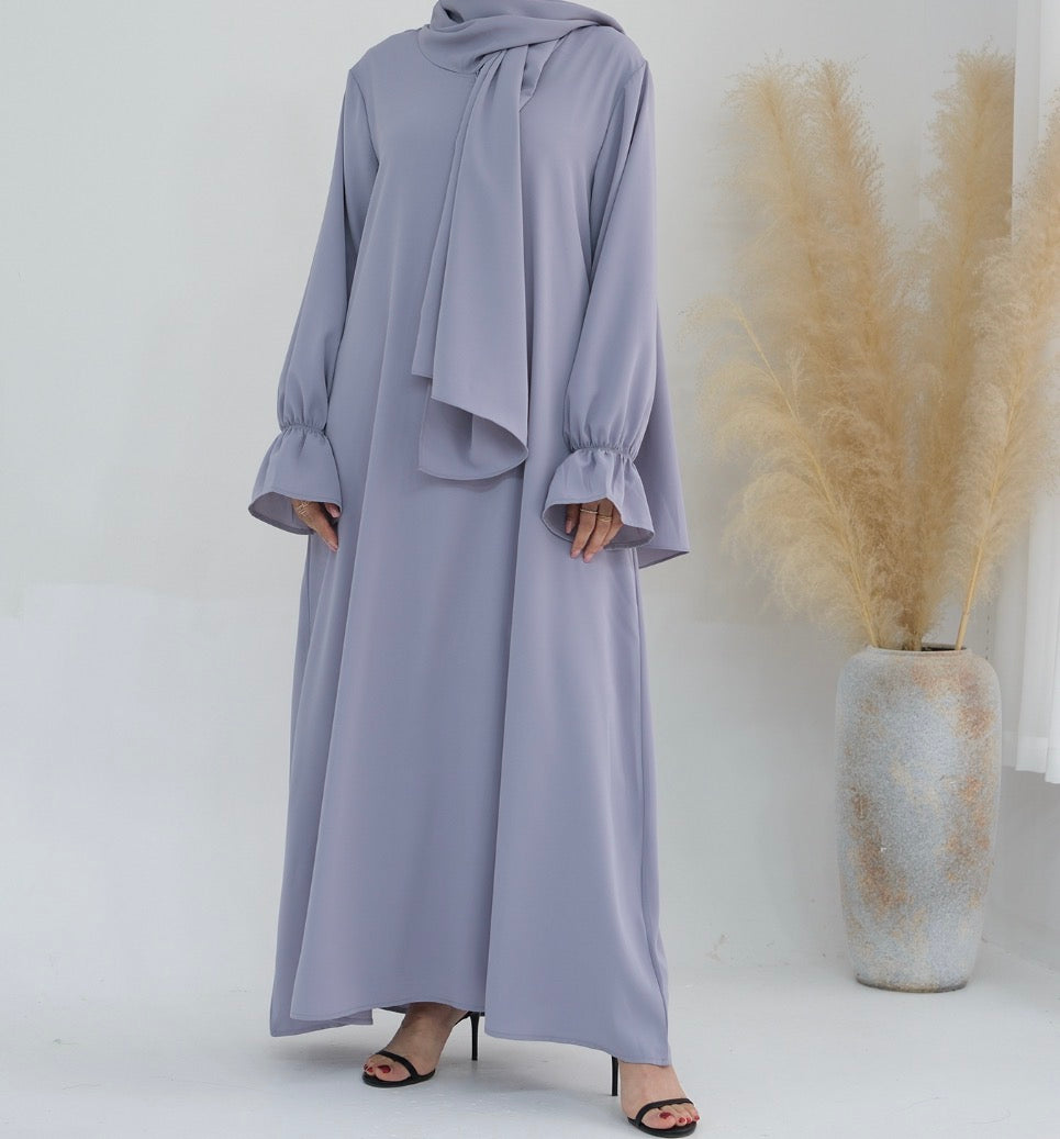 Abaya manches volantées