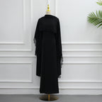 Abaya à Cape Amovible et Finitions Dentelle