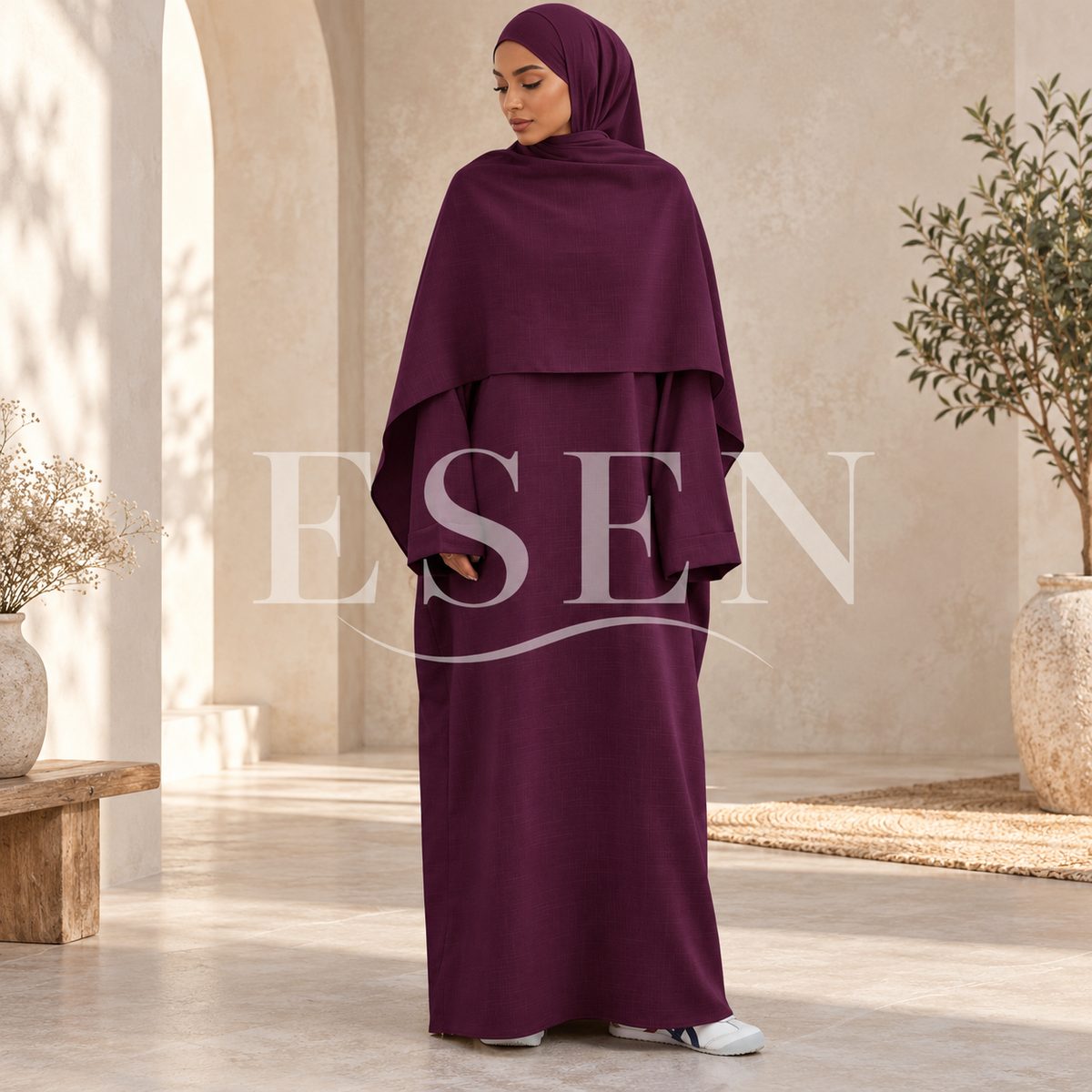 Abaya à cape amovible
