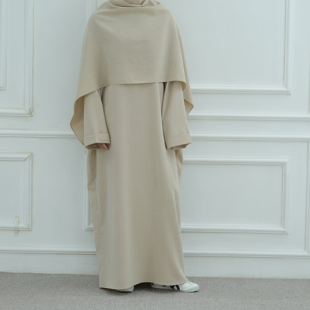 Abaya à cape amovible