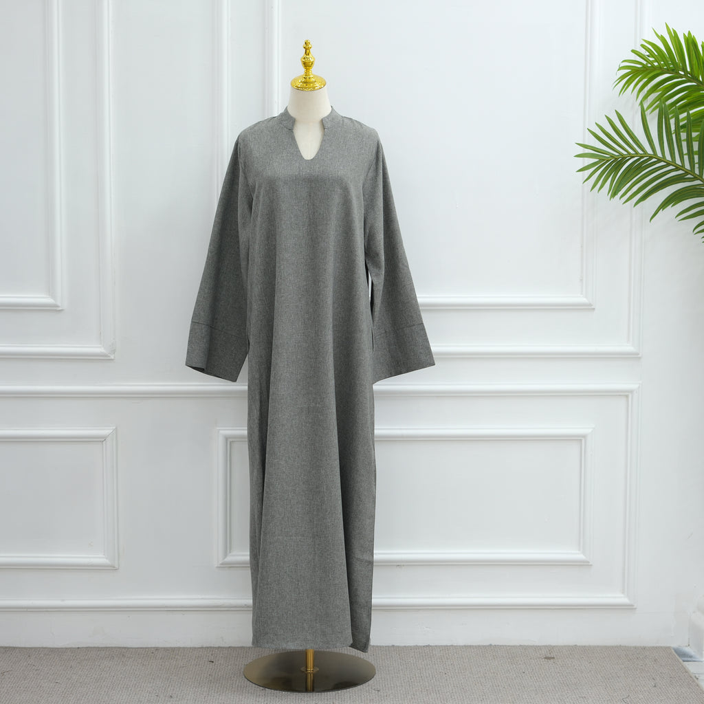 Abaya longue à col V