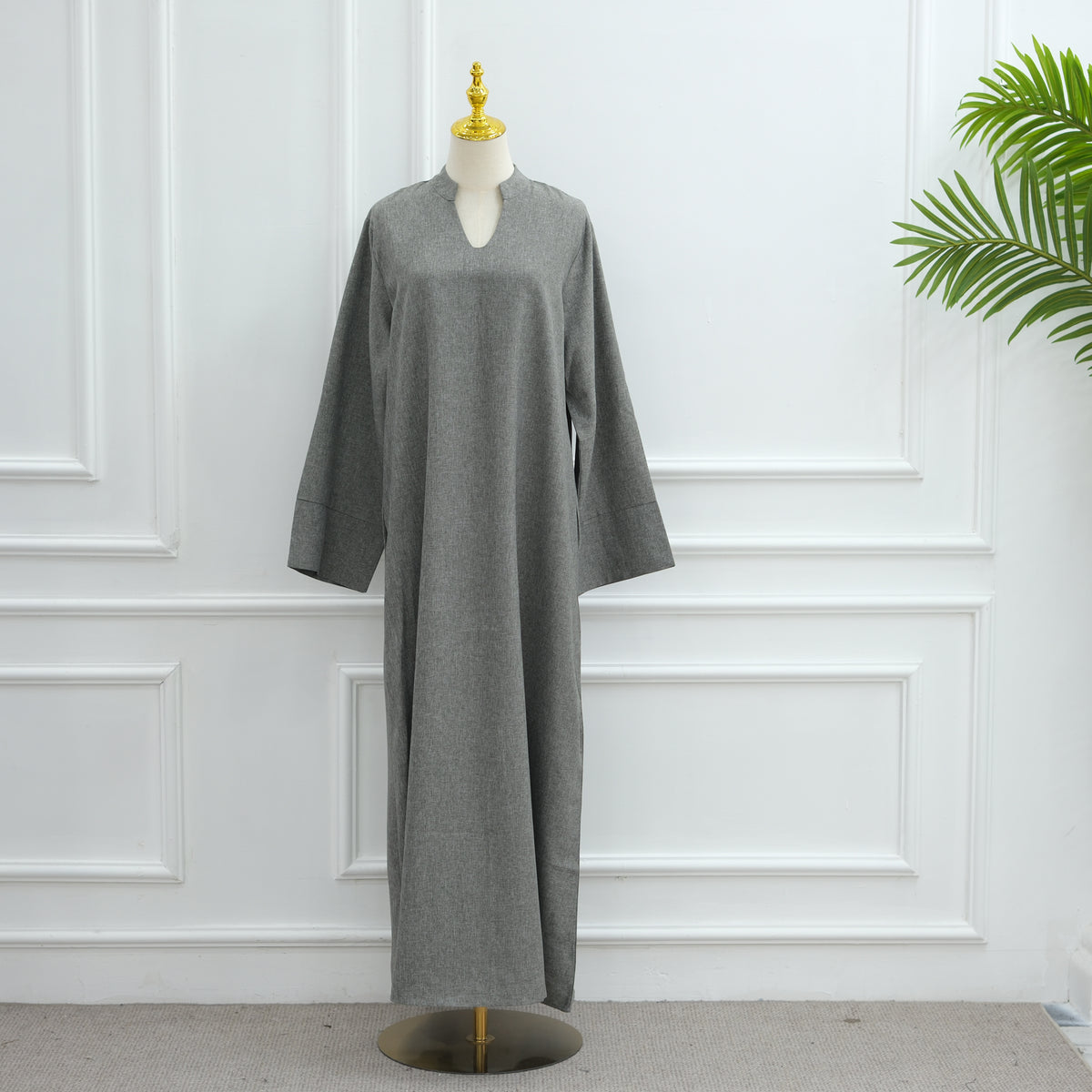 Abaya longue à col V