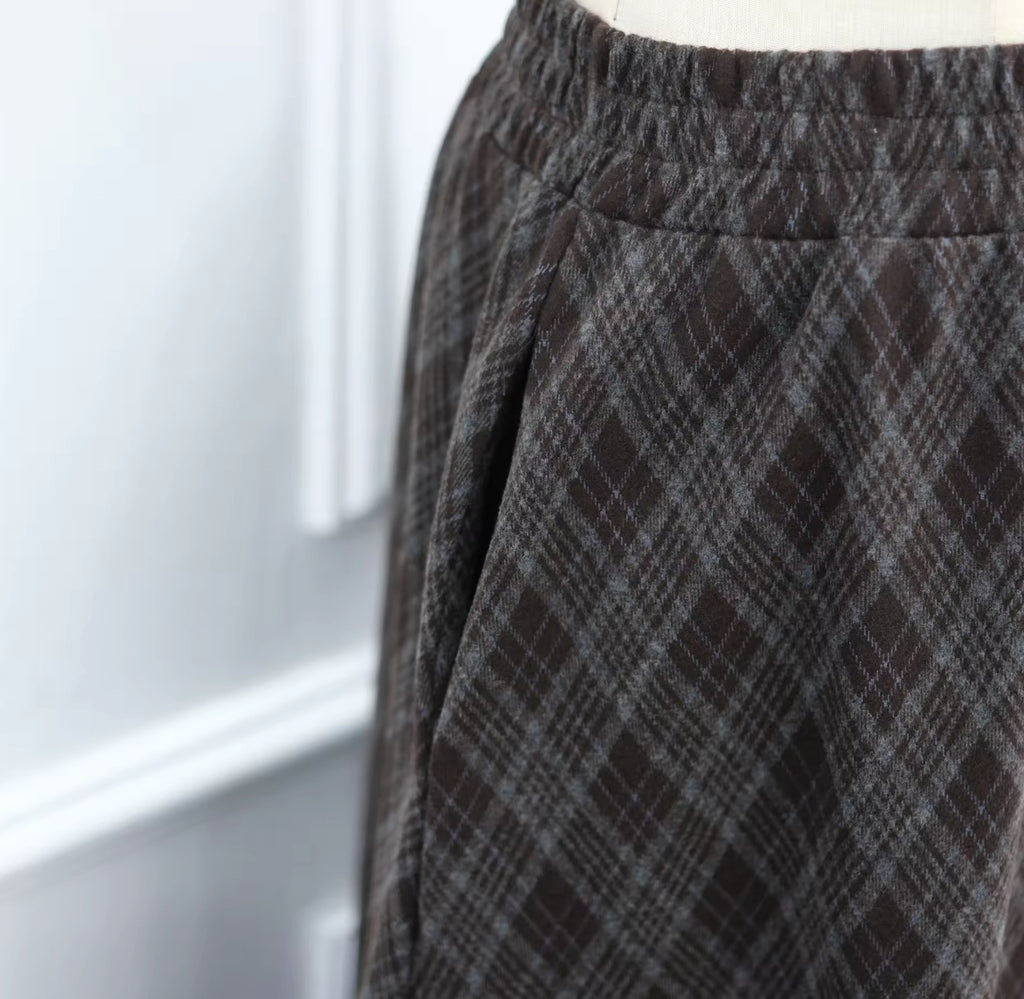 Plaid skirt set