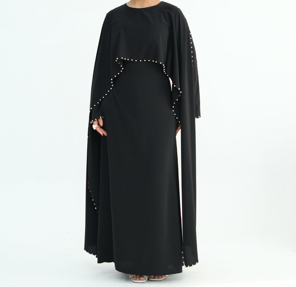 Elegant Abaya Cape – Pearl Finish