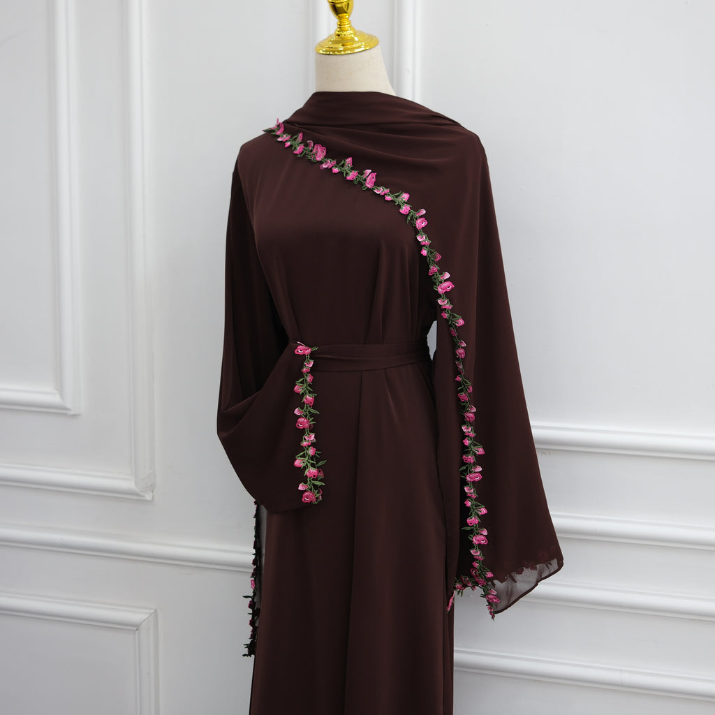 Ensemble abaya et hijab flower