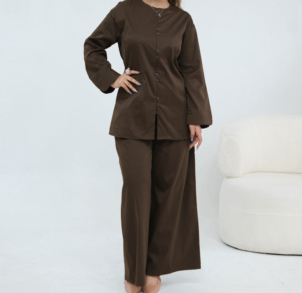 Ensemble pantalon boutonné