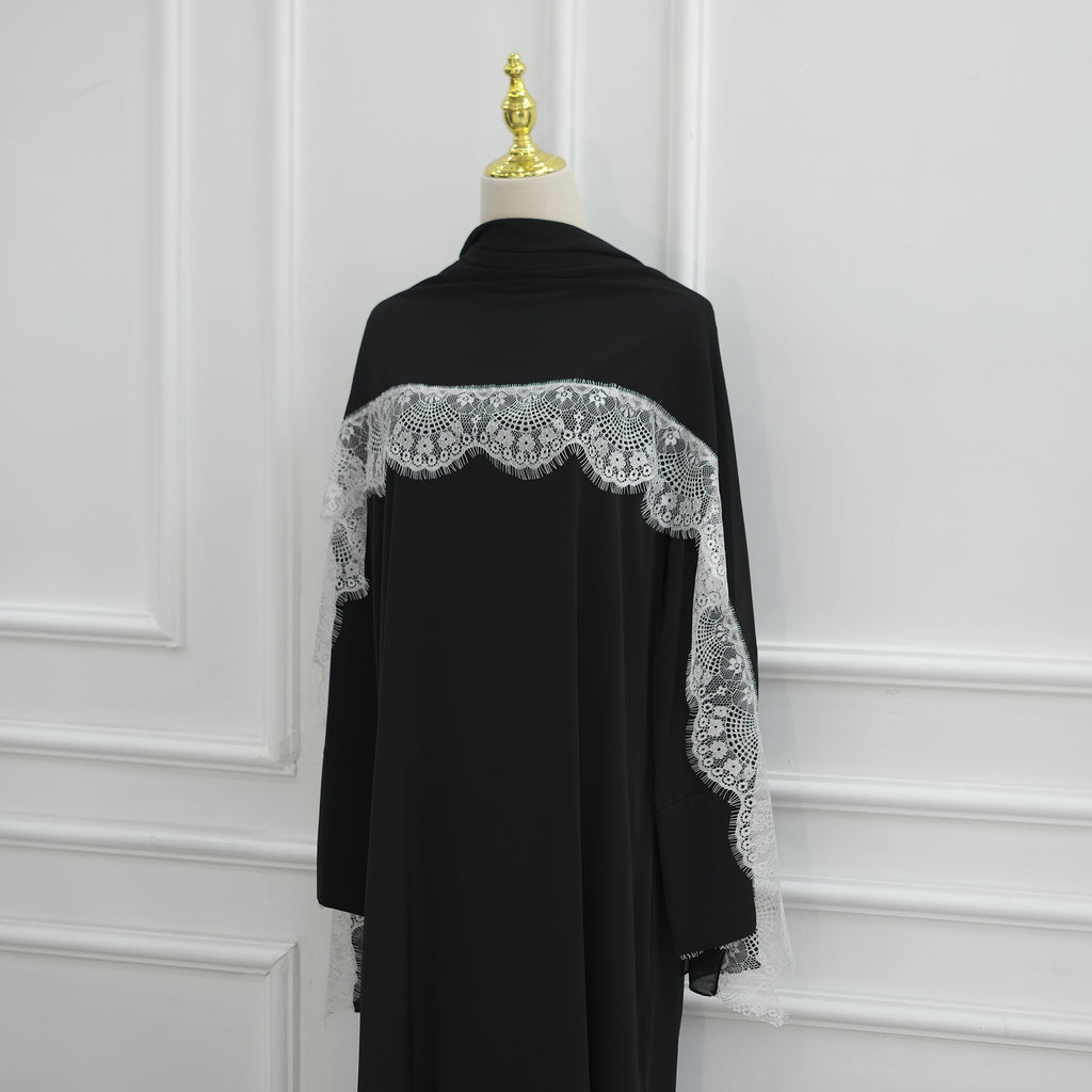 Abaya avec Hijab à dentelle
