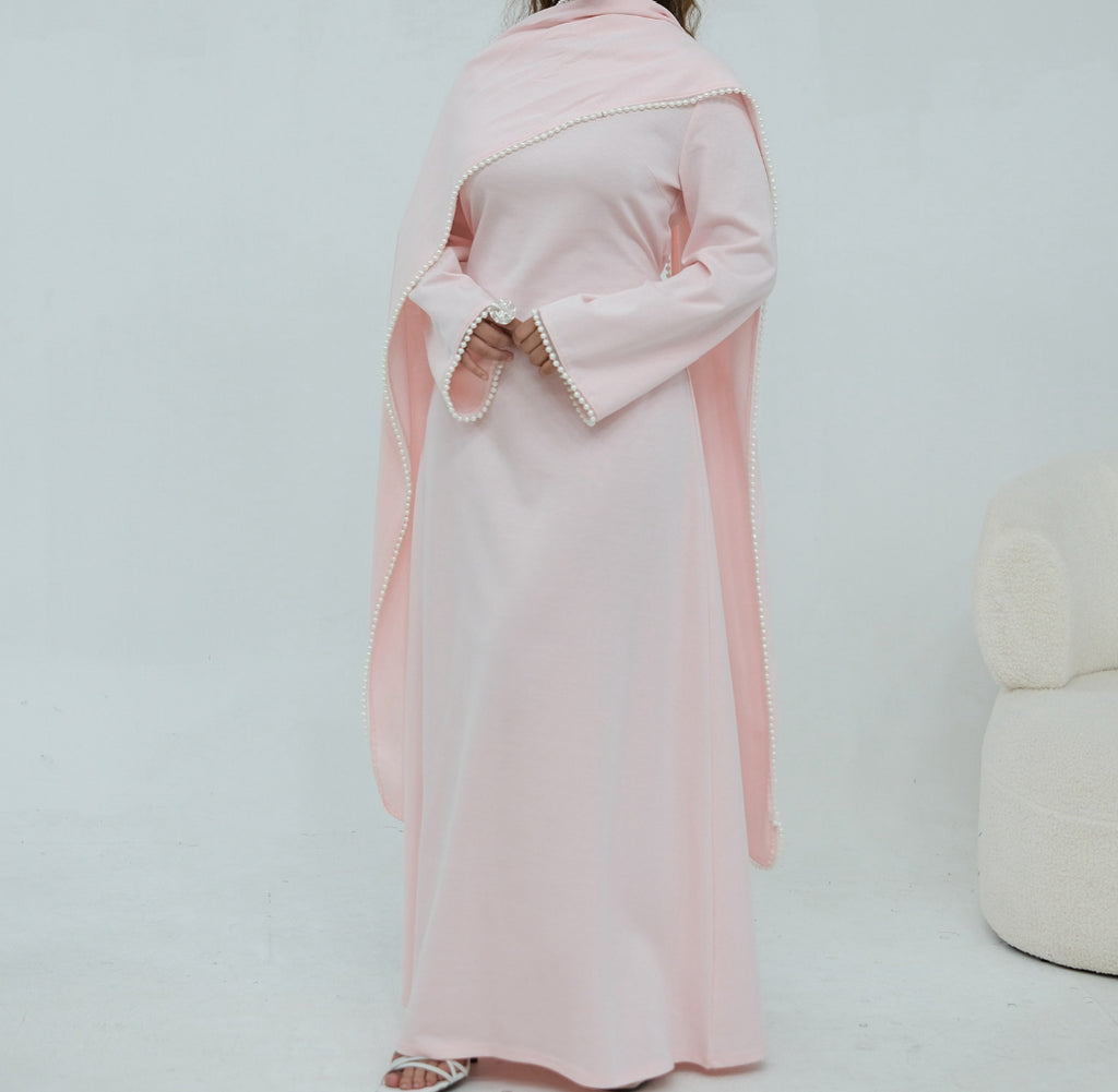 Abaya Cape amovible Perlée