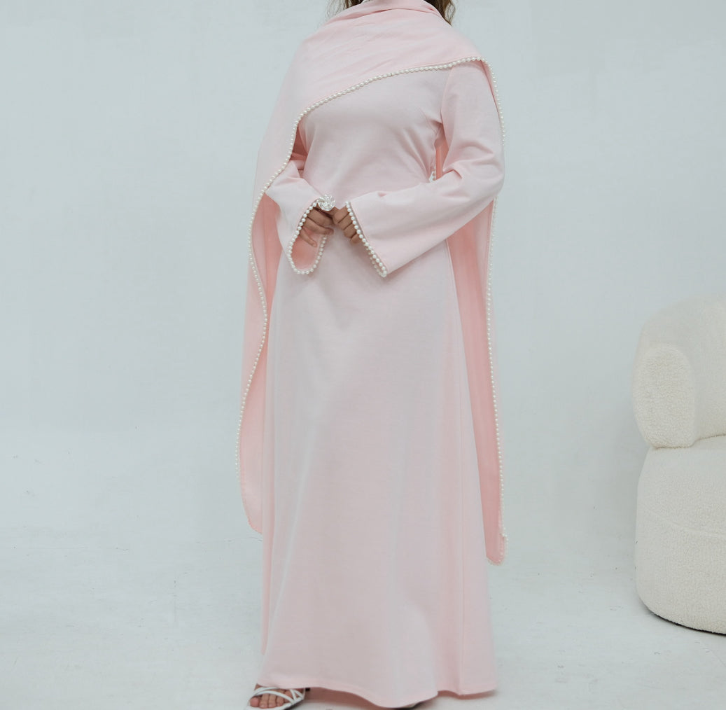 Abaya Cape amovible Perlée