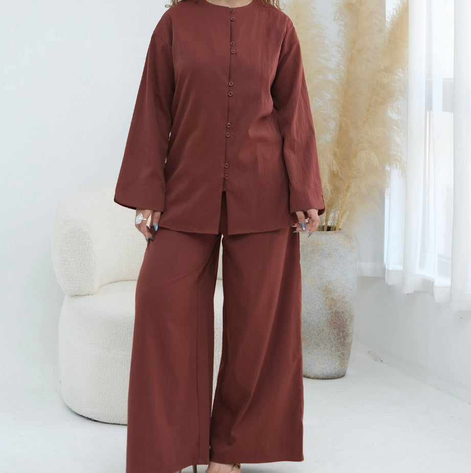 Ensemble pantalon boutonné