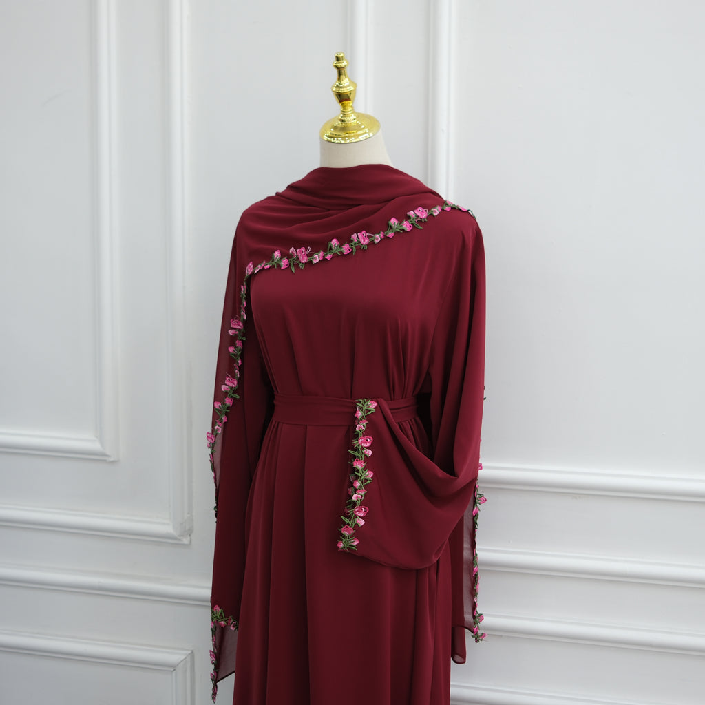 Ensemble abaya et hijab flower