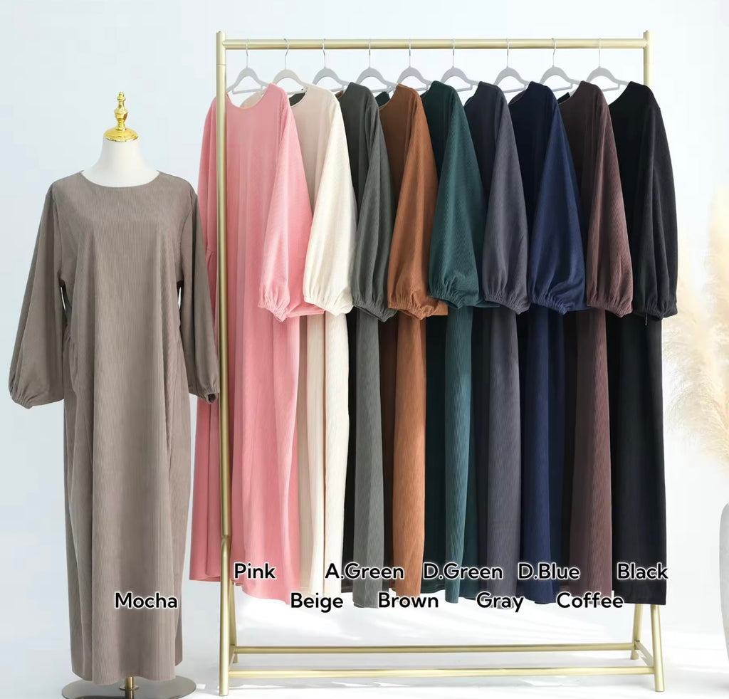Abaya velours côtelé
