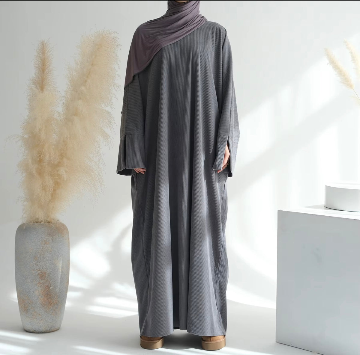 Abaya velours côtelé