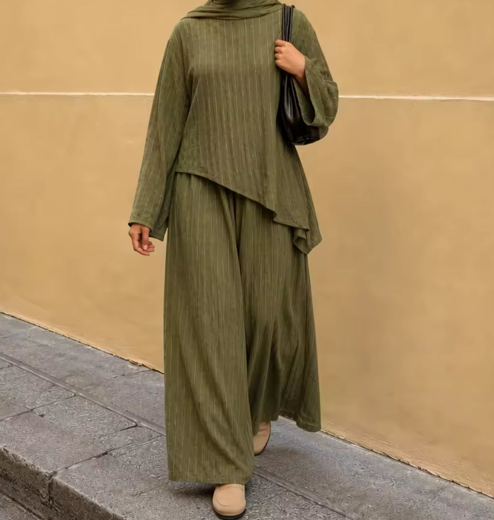 Ensemble pantalon rayé