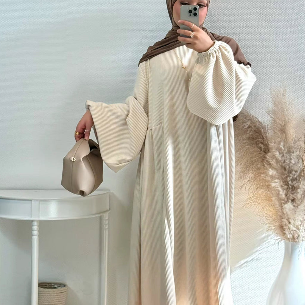 Abaya velours côtelé