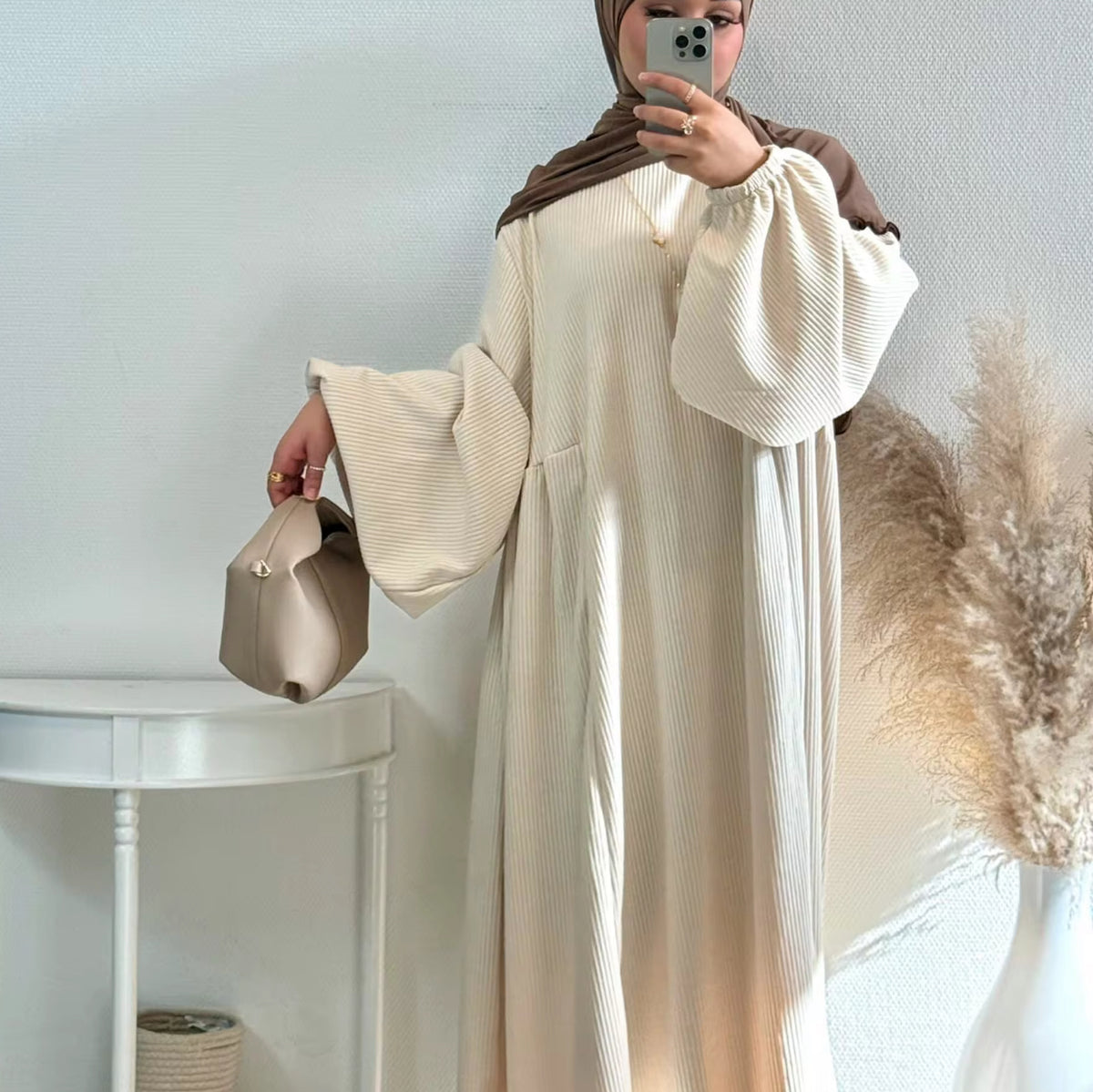 Abaya velours côtelé