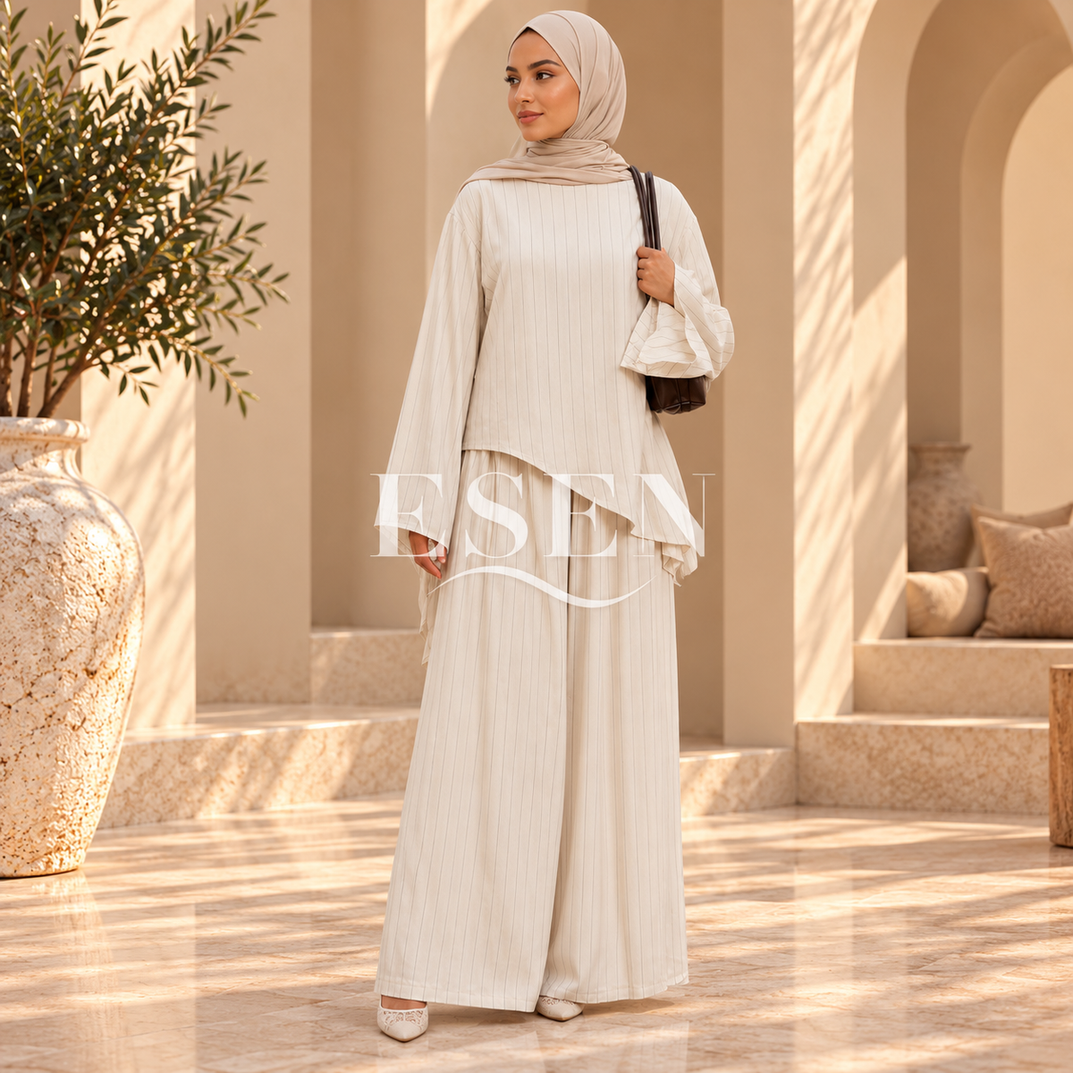 Ensemble pantalon rayé