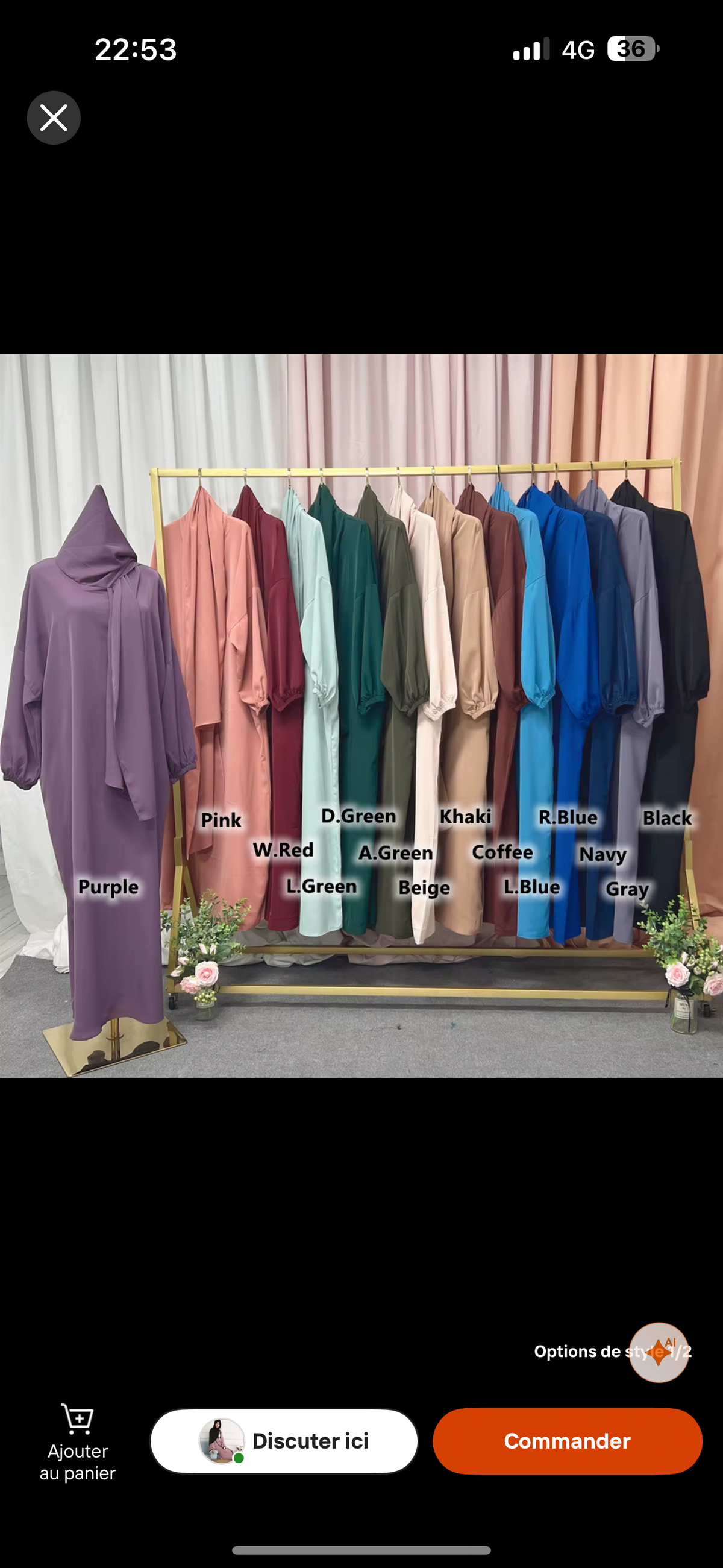 Abaya avec hijab intégré