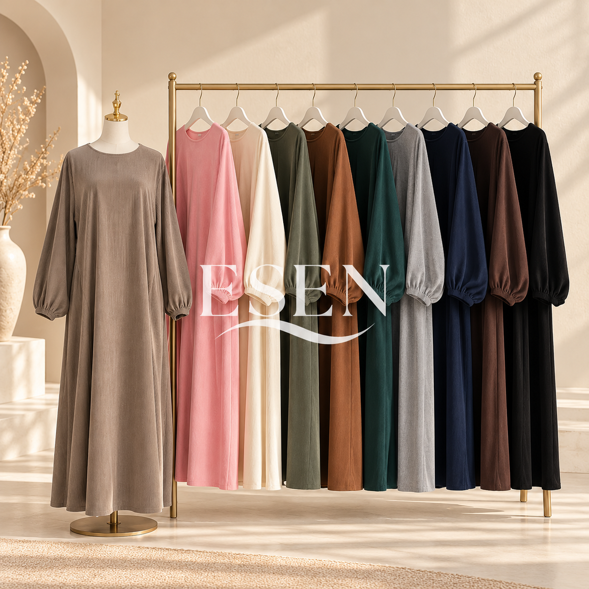 Abaya velours côtelé
